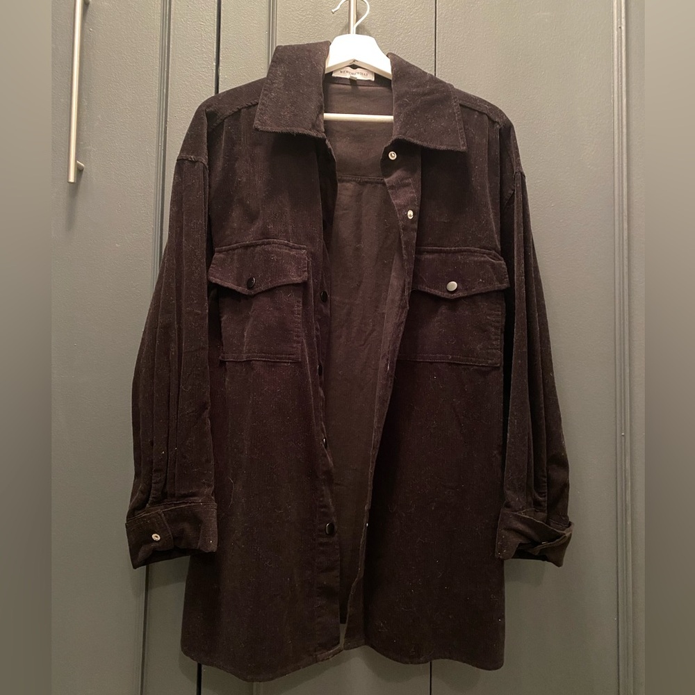 WeWoreWhat - NWOT - Black Corduroy Shacket - Size XS/S - Picture 9 of 12